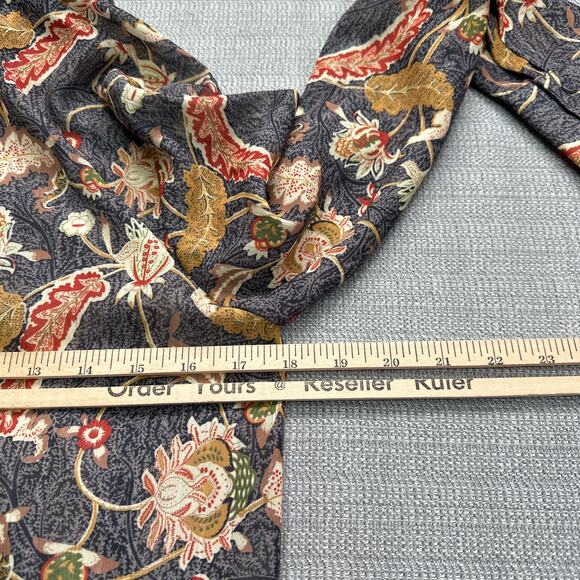 Boho Floral Top Small‎ Tie Neck Cottagecore Fall Retro Feminine Y2K Romantic - Picture 7 of 9
